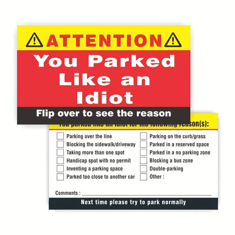 ⏳Limited-time 50% off⏰Parking Offense Funny Notice Card🚗🅿️