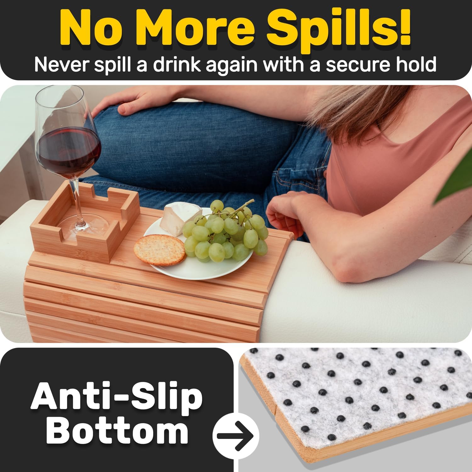 ⏳Limited-time 50% off⏰Bamboo Couch Cup Holder🛋️