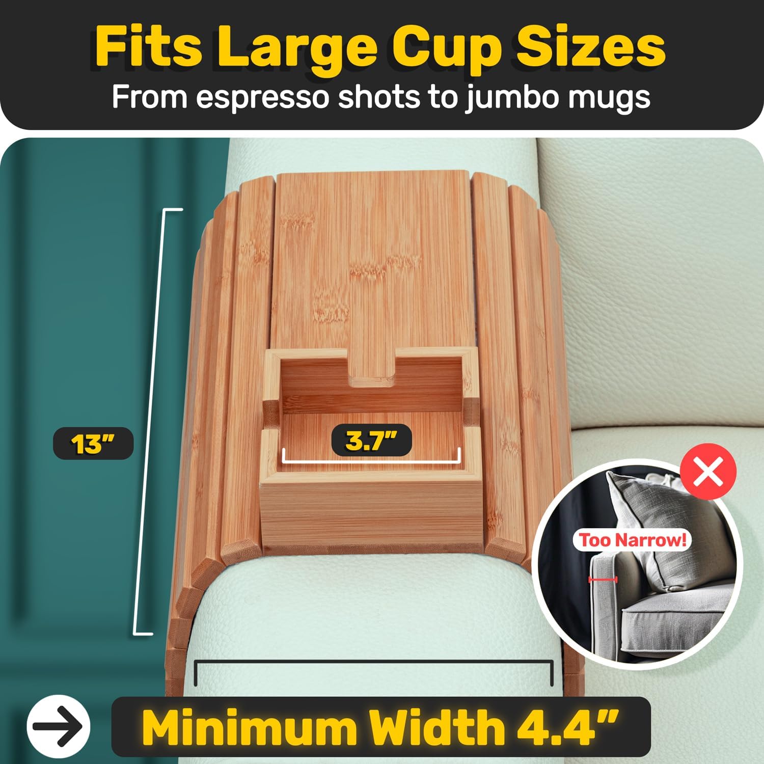 ⏳Limited-time 50% off⏰Bamboo Couch Cup Holder🛋️