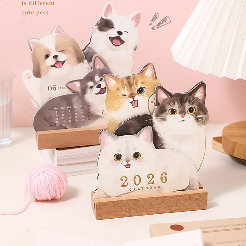 ⏳Limited-time 50% off⏰2026 3D Cats & Dogs Desk Calendar😻📆