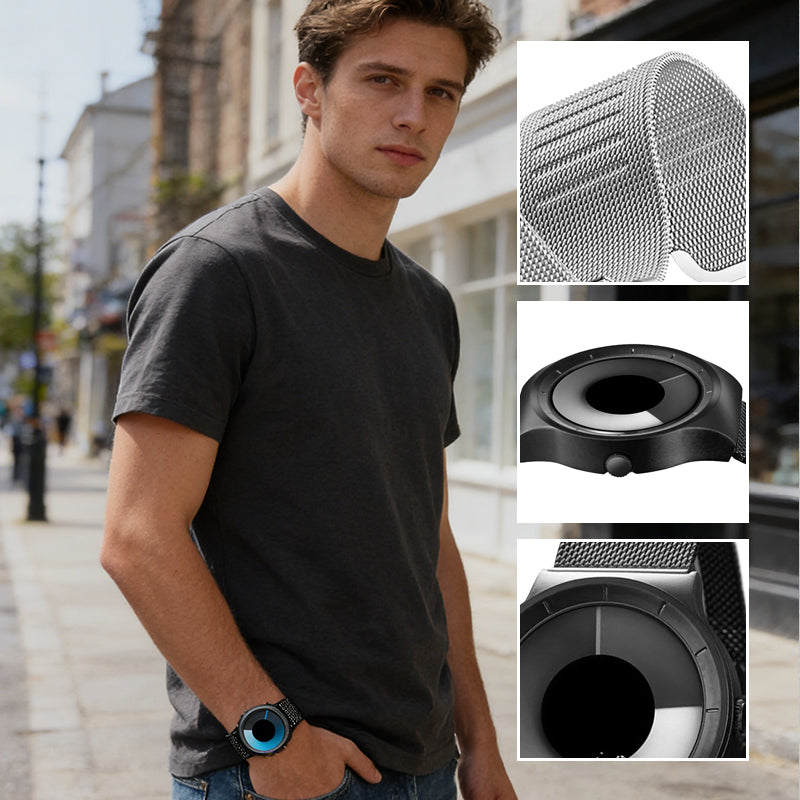 ⏳Limited-time 50% off⏰Men’s Futuristic Minimalist Watch with Creative Rotating Disk Dial⌚