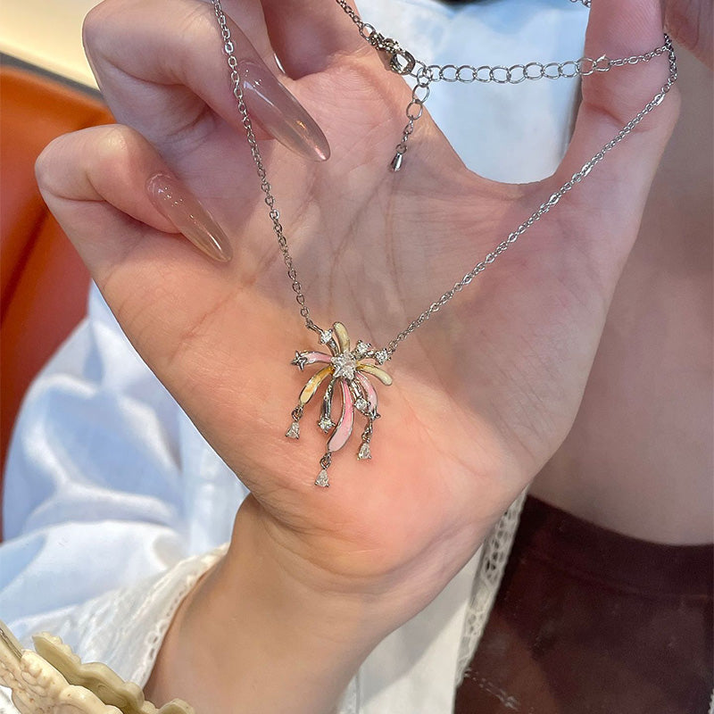 ⏳Limited-time 50% off⏰Romantic Colorful Zircon Firework Necklace📿