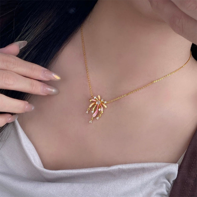 ⏳Limited-time 50% off⏰Romantic Colorful Zircon Firework Necklace📿