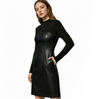 ⏳Limited-time 50% off⏰Chic Stand Collar Slim Fit Patchwork Dress👗