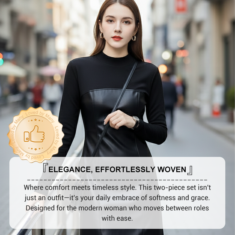 ⏳Limited-time 50% off⏰Chic Stand Collar Slim Fit Patchwork Dress👗
