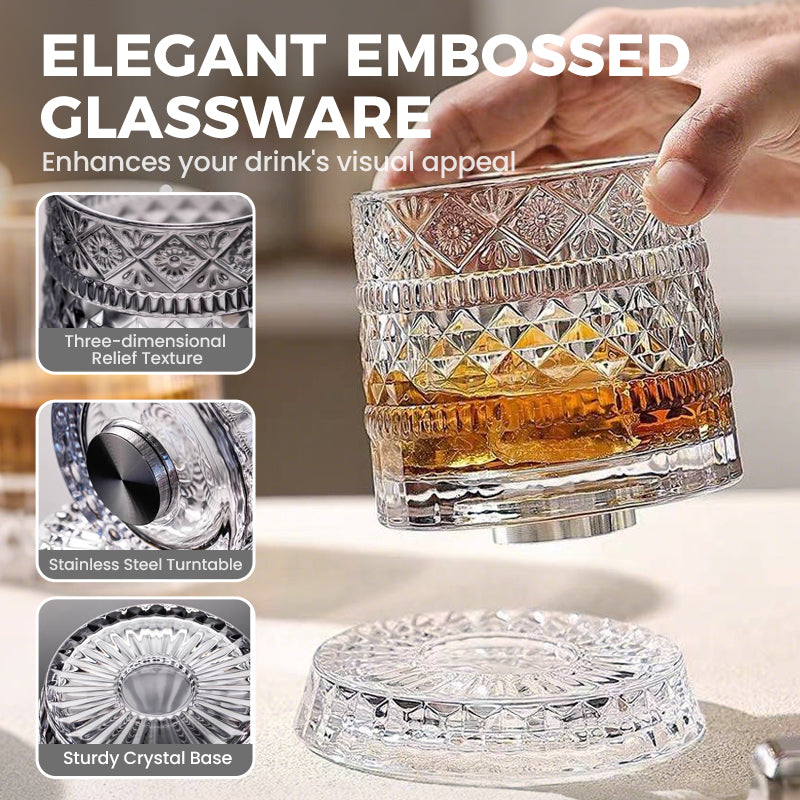 ⏳Limited-time 50% off⏰360° Rotating Whiskey Glass Tumbler🍺