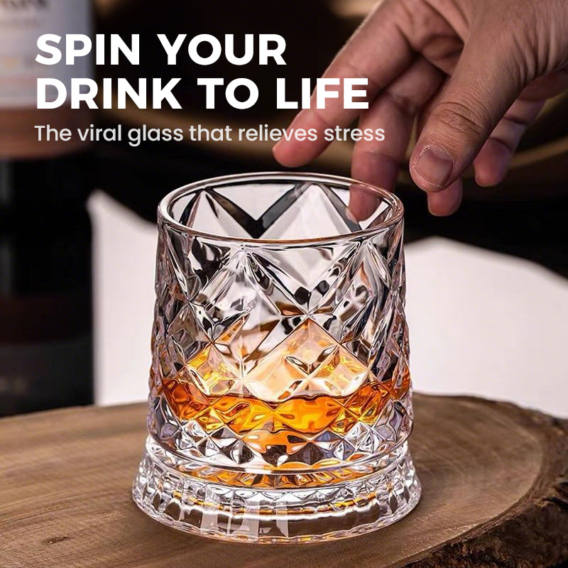 ⏳Limited-time 50% off⏰360° Rotating Whiskey Glass Tumbler🍺