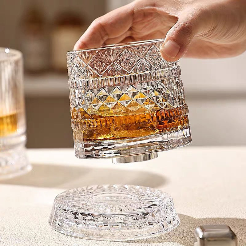 ⏳Limited-time 50% off⏰360° Rotating Whiskey Glass Tumbler🍺