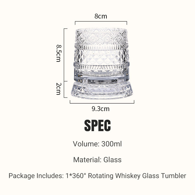 ⏳Limited-time 50% off⏰360° Rotating Whiskey Glass Tumbler🍺