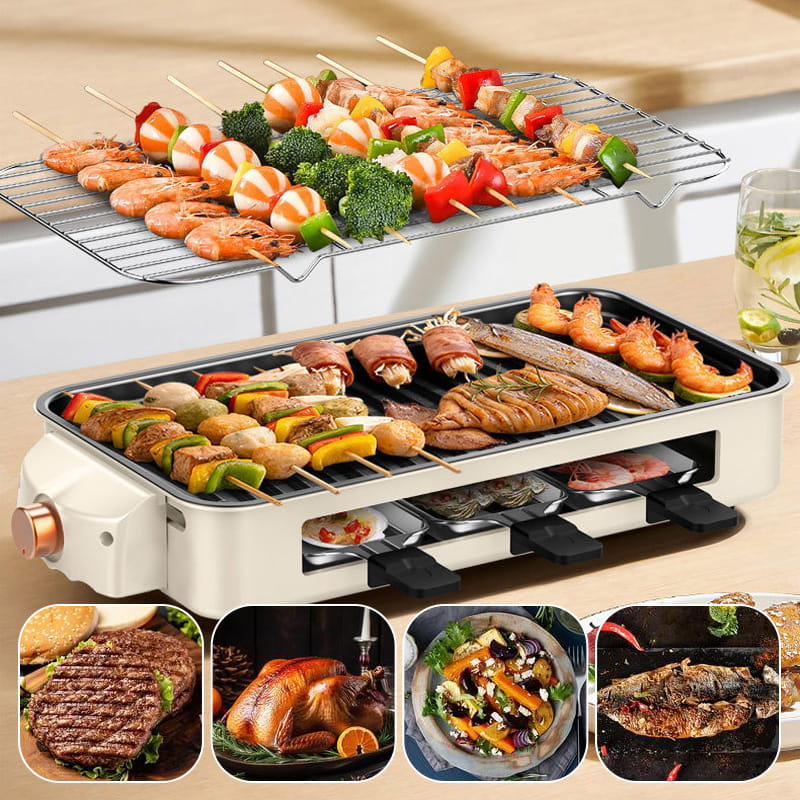 ⏳Limited-time 50% off⏰Large Capacity Detachable Multi-Function Smokeless Electric Grill🥩