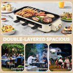 ⏳Limited-time 50% off⏰Large Capacity Detachable Multi-Function Smokeless Electric Grill🥩