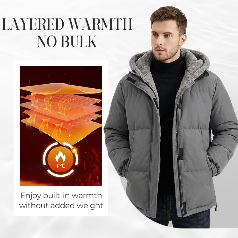 ⏳Limited-time 50% off⏰Men’s Cold-Resistant Windproof Thermal-Lined Hooded Coat 🪶🧥