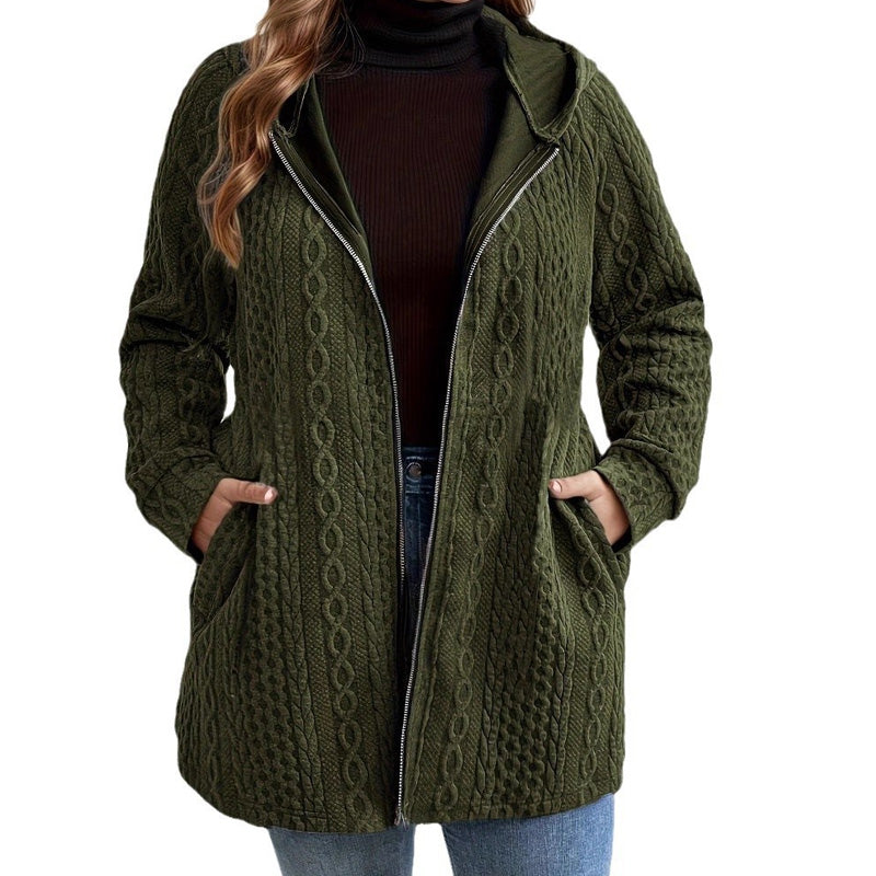 ⏳Limited-time 50% off⏰Relaxed Fit Hooded Jacket with Textured Weave🧶🧥