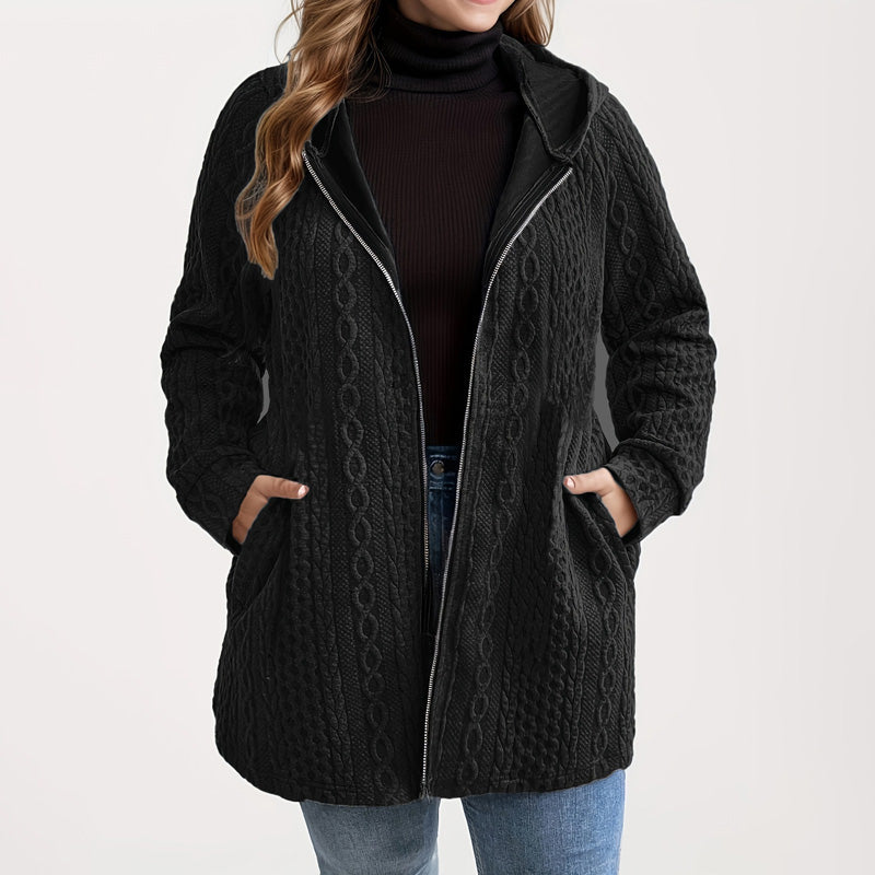 ⏳Limited-time 50% off⏰Relaxed Fit Hooded Jacket with Textured Weave🧶🧥