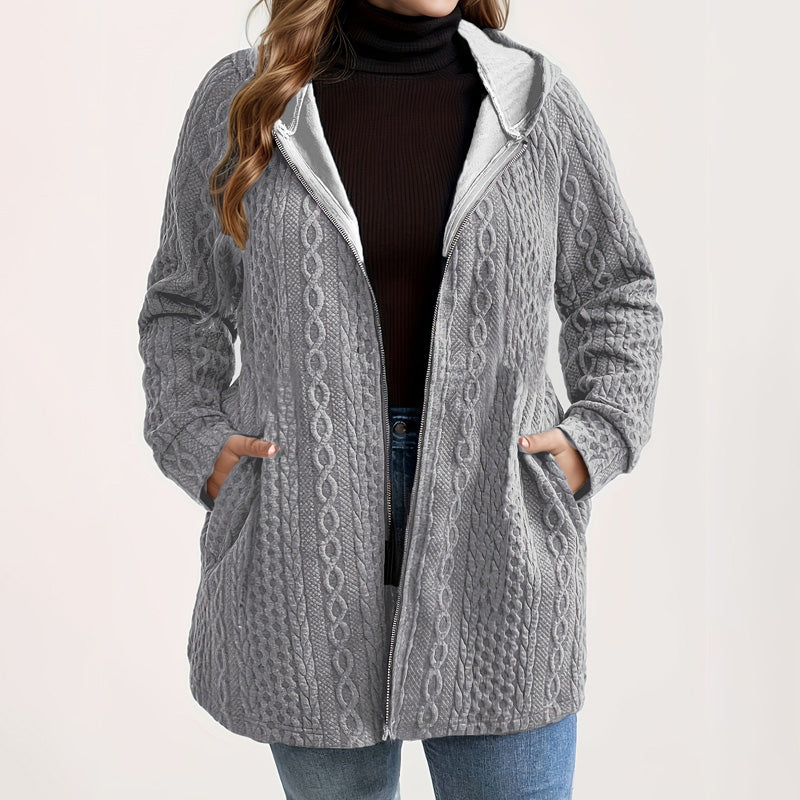 ⏳Limited-time 50% off⏰Relaxed Fit Hooded Jacket with Textured Weave🧶🧥