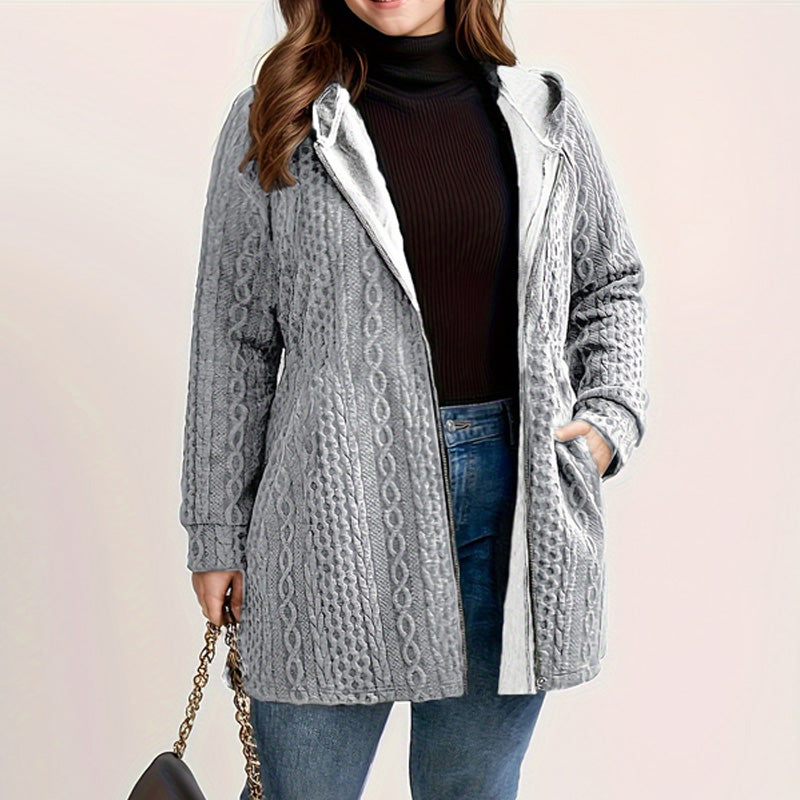 ⏳Limited-time 50% off⏰Relaxed Fit Hooded Jacket with Textured Weave🧶🧥