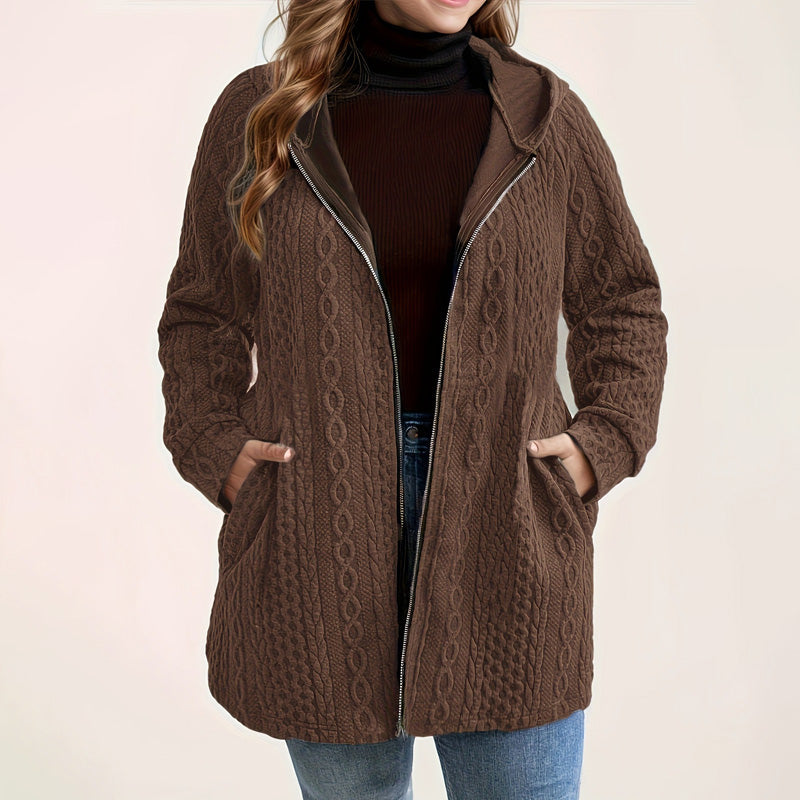 ⏳Limited-time 50% off⏰Relaxed Fit Hooded Jacket with Textured Weave🧶🧥