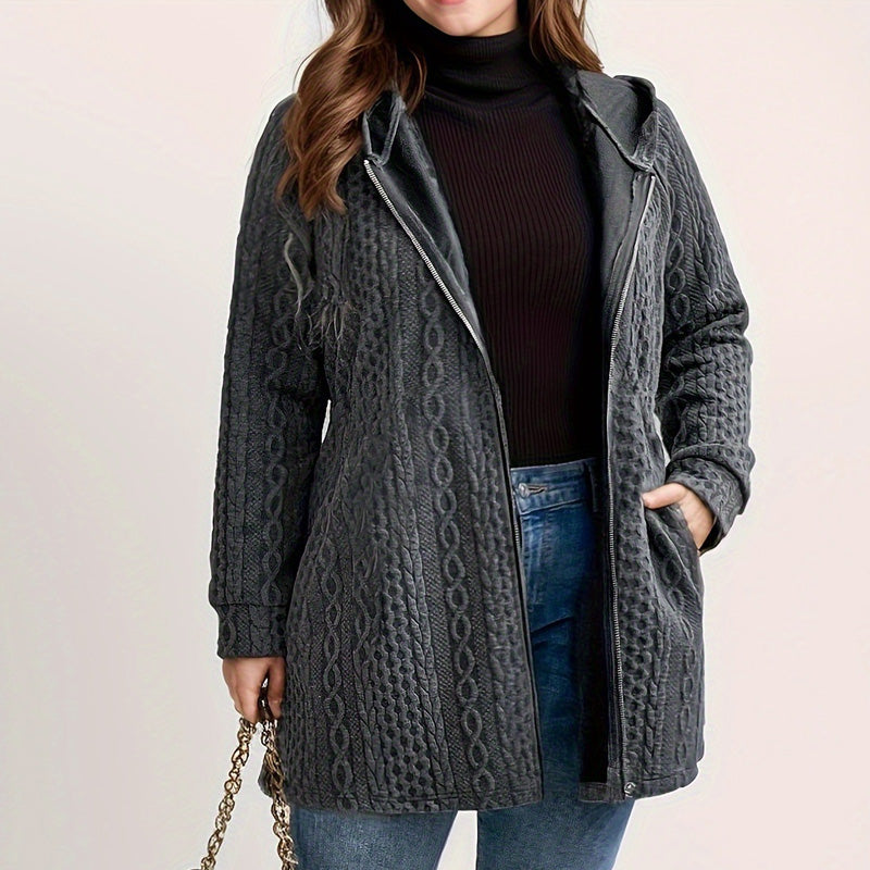 ⏳Limited-time 50% off⏰Relaxed Fit Hooded Jacket with Textured Weave🧶🧥