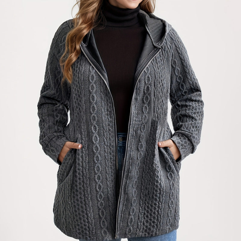 ⏳Limited-time 50% off⏰Relaxed Fit Hooded Jacket with Textured Weave🧶🧥