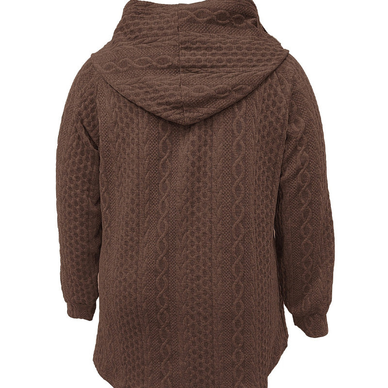 ⏳Limited-time 50% off⏰Relaxed Fit Hooded Jacket with Textured Weave🧶🧥