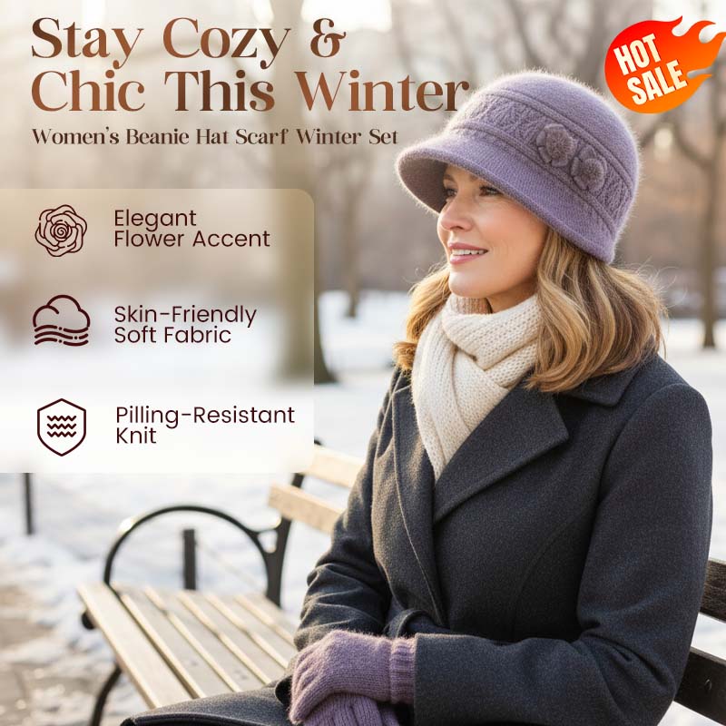 Stylish 2-piece setWomen's Hat Scarf Winter Set👒