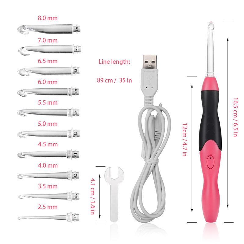 ⏳Limited-time 50% off⏰Crochet hooks with LED light (11 Pcs Set)🪡💡