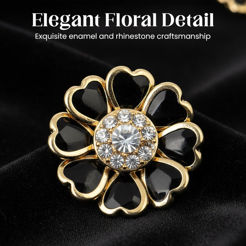 ⏳Limited-time 50% off⏰Chic Rhinestone Floral Cufflink & Brooch🌸🪡