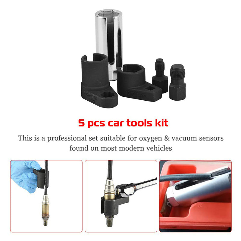 ⏳Limited-time 50% off⏰Automotive O2 Sensor Offset Socket & Thread Chaser 5 PCS Set🚗🔧