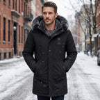 ⏳Limited-time 50% off⏰Men's Windproof Hooded Thermal Mid-Length Parka Jacket🪶🧥