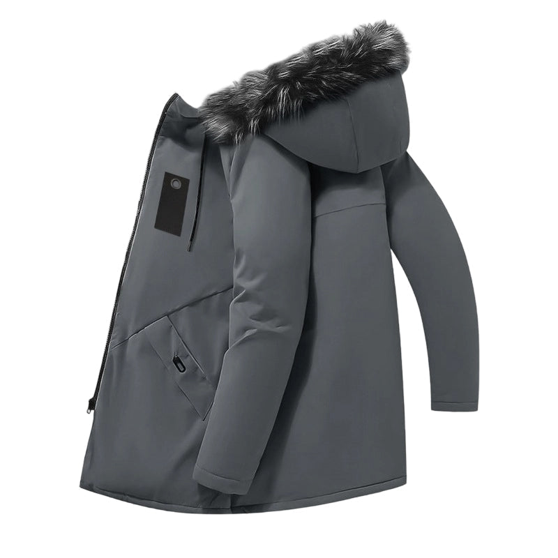 ⏳Limited-time 50% off⏰Men's Windproof Hooded Thermal Mid-Length Parka Jacket🪶🧥