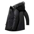 ⏳Limited-time 50% off⏰Men's Windproof Hooded Thermal Mid-Length Parka Jacket🪶🧥