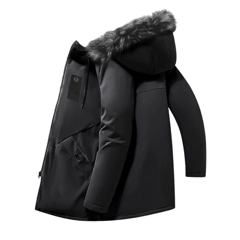 ⏳Limited-time 50% off⏰Men's Windproof Hooded Thermal Mid-Length Parka Jacket🪶🧥