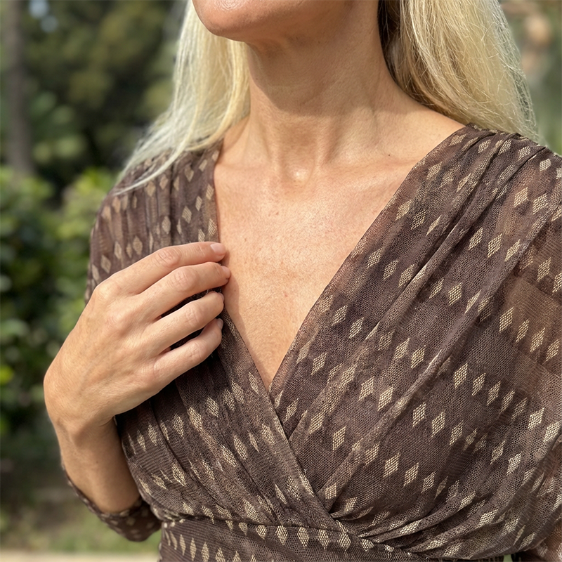 ⏳Limited-time 50% off⏰Bohemian V-Neck Ruched Mesh Maxi Dress👗