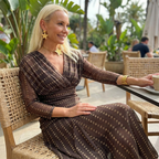 ⏳Limited-time 50% off⏰Bohemian V-Neck Ruched Mesh Maxi Dress👗