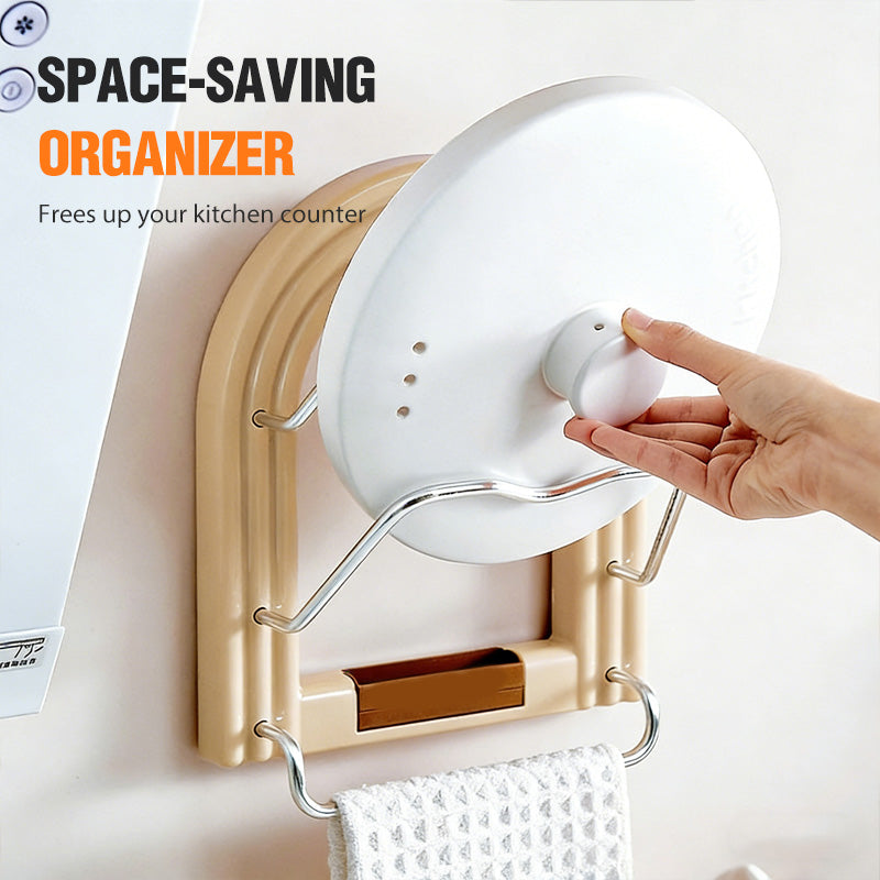 ⏳Limited-time 50% off⏰Drill-Free Wall-Mounted Pot Lid Organizer👩‍🍳