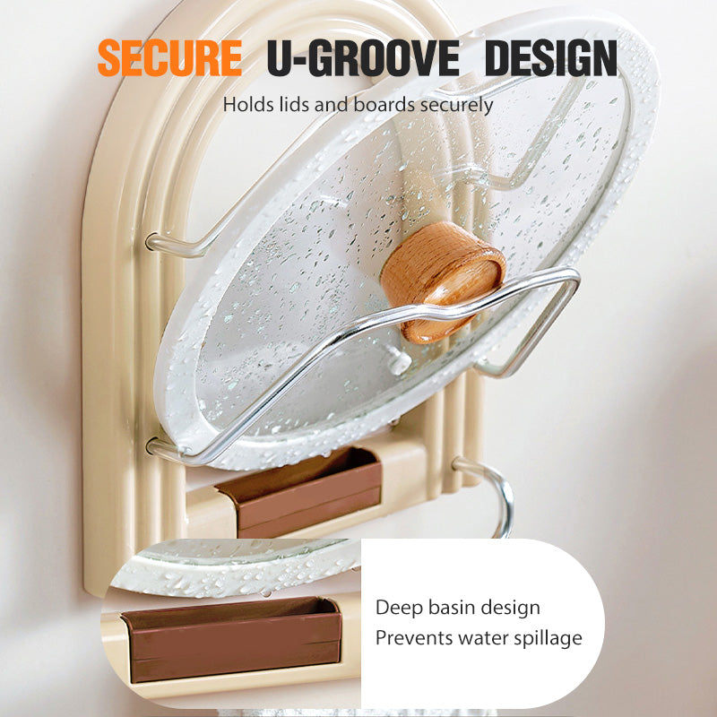 ⏳Limited-time 50% off⏰Drill-Free Wall-Mounted Pot Lid Organizer👩‍🍳