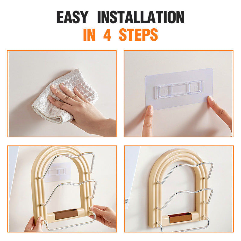 ⏳Limited-time 50% off⏰Drill-Free Wall-Mounted Pot Lid Organizer👩‍🍳
