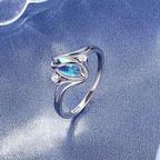 ⏳Limited-time 50% off⏰Geometric Oval Moonstone Ring with Zirconia Accents🌙💍