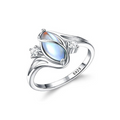 ⏳Limited-time 50% off⏰Geometric Oval Moonstone Ring with Zirconia Accents🌙💍