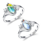 ⏳Limited-time 50% off⏰Geometric Oval Moonstone Ring with Zirconia Accents🌙💍