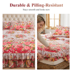 ⏳Limited-time 50% off⏰3-Piece Floral Ruffled Bed Skirt Set💐🛏️