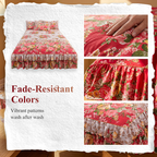 ⏳Limited-time 50% off⏰3-Piece Floral Ruffled Bed Skirt Set💐🛏️
