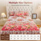 ⏳Limited-time 50% off⏰3-Piece Floral Ruffled Bed Skirt Set💐🛏️