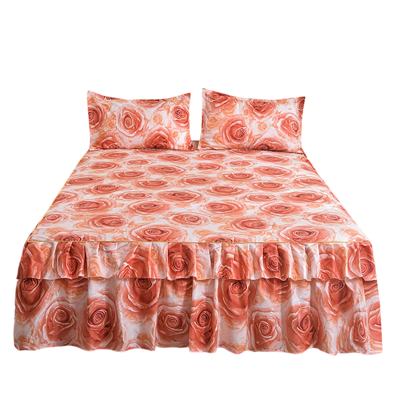 ⏳Limited-time 50% off⏰3-Piece Floral Ruffled Bed Skirt Set💐🛏️