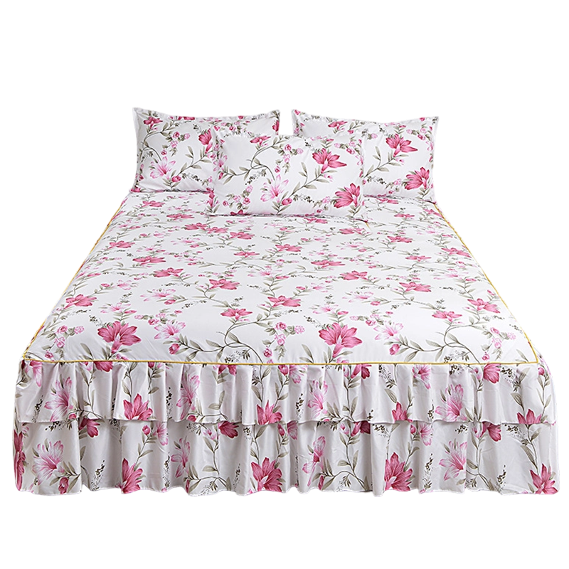 ⏳Limited-time 50% off⏰3-Piece Floral Ruffled Bed Skirt Set💐🛏️