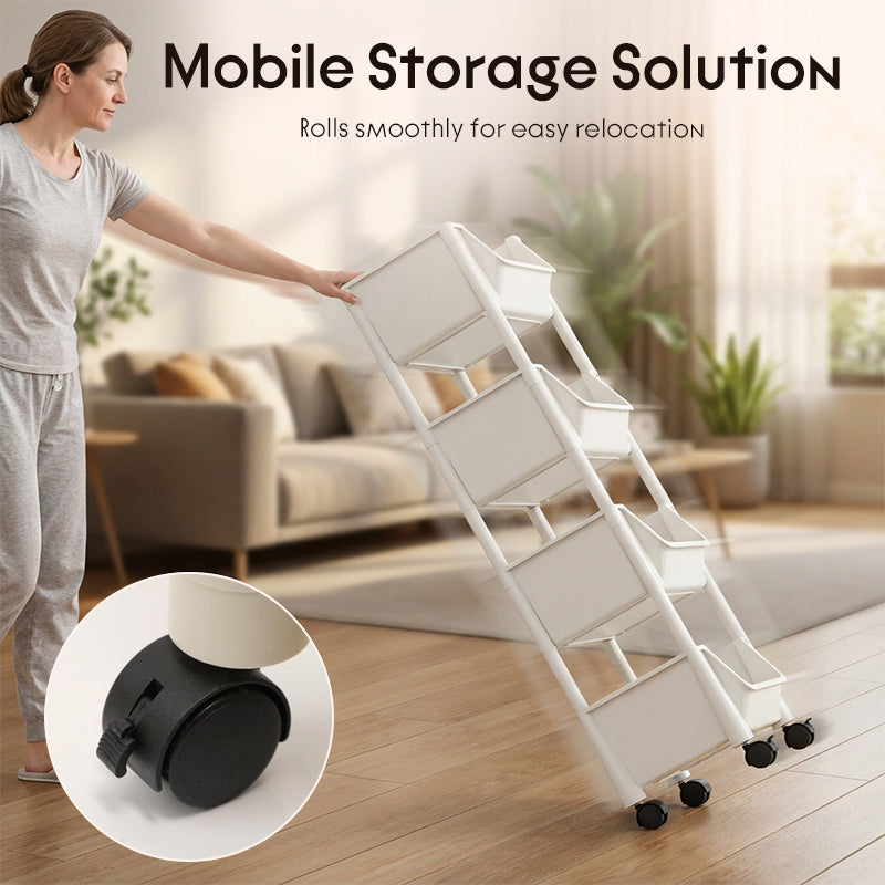 ⏳Limited-time 50% off⏰Multi-Tier Rolling Storage Cart for Narrow Spaces🗄️