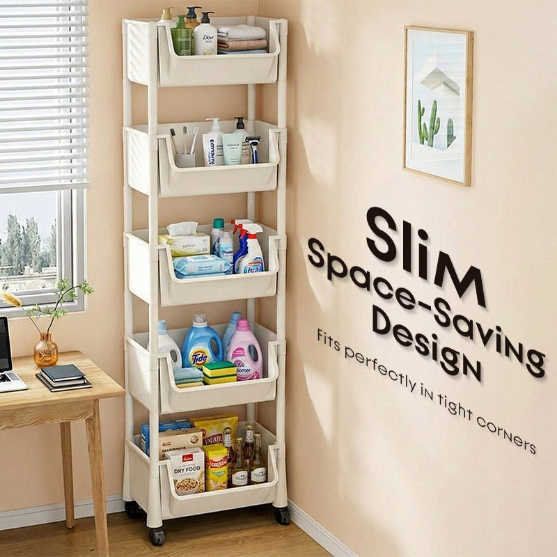 ⏳Limited-time 50% off⏰Multi-Tier Rolling Storage Cart for Narrow Spaces🗄️