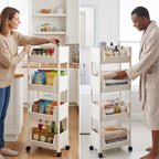 ⏳Limited-time 50% off⏰Multi-Tier Rolling Storage Cart for Narrow Spaces🗄️