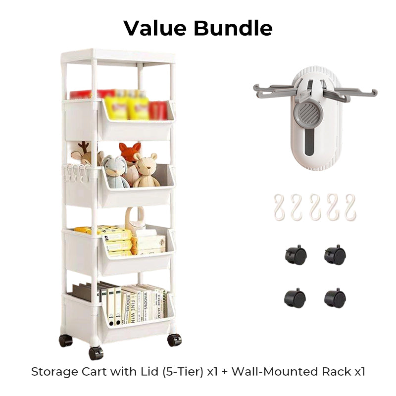 ⏳Limited-time 50% off⏰Multi-Tier Rolling Storage Cart for Narrow Spaces🗄️