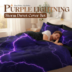 ⏳Limited-time 50% off⏰Purple Lightning Duvet Cover & 2*Pillowcase (3 PCS Set)⚡